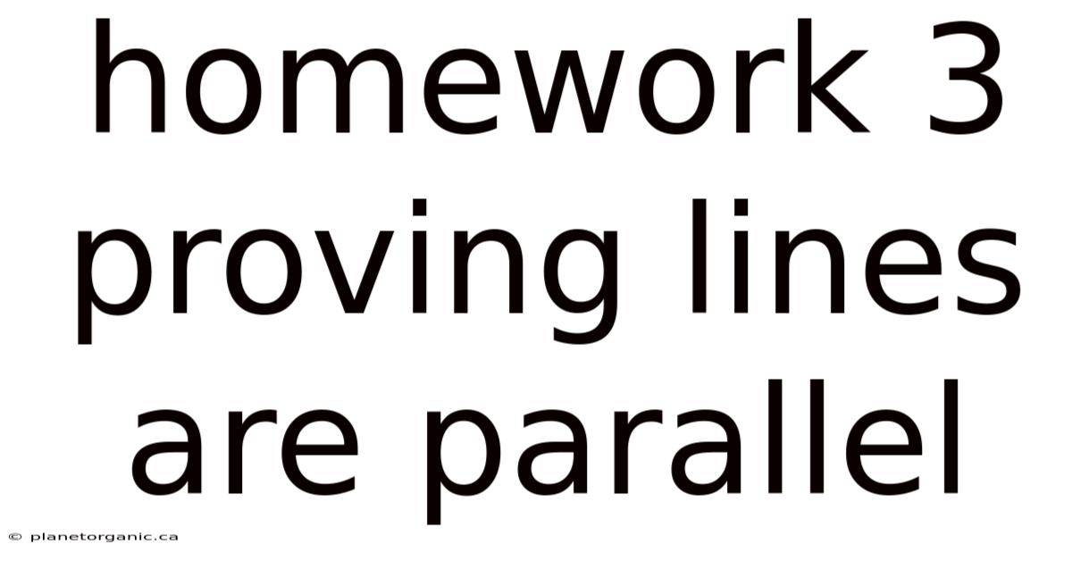 Homework 3 Proving Lines Are Parallel