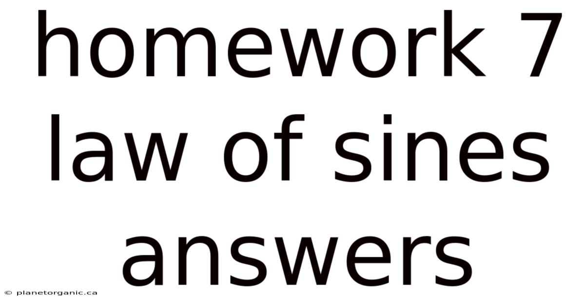Homework 7 Law Of Sines Answers