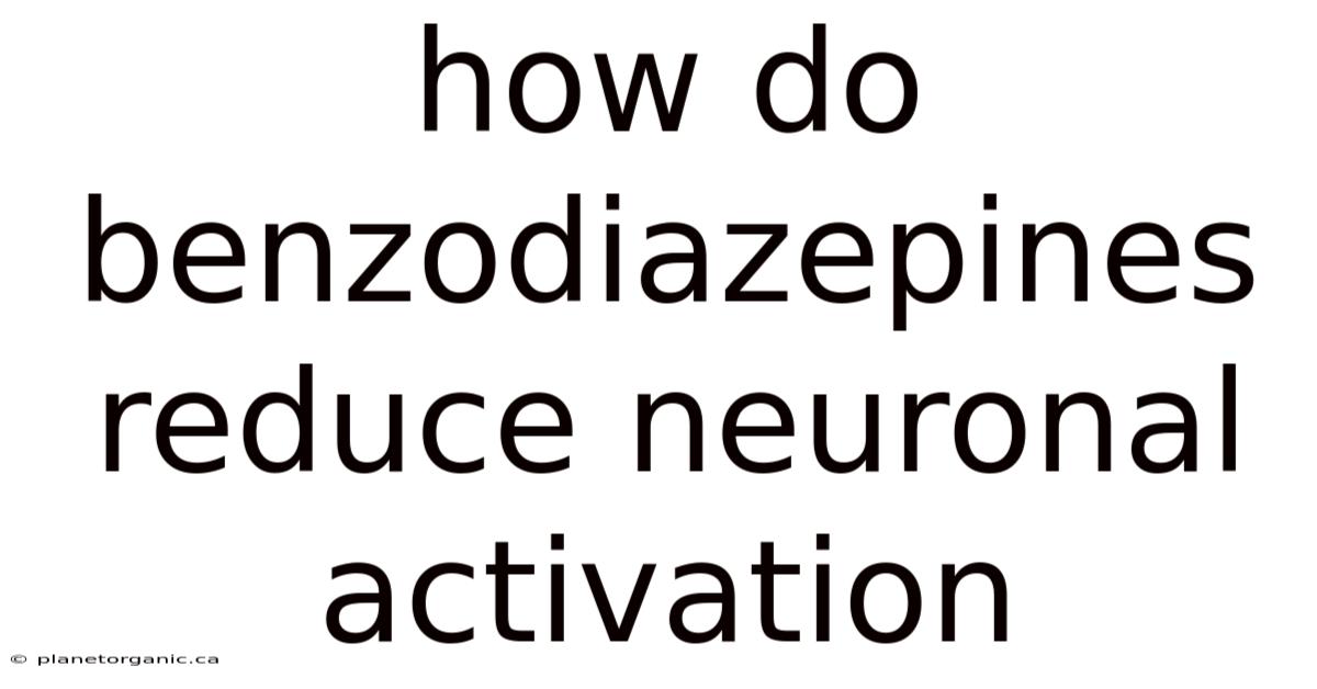 How Do Benzodiazepines Reduce Neuronal Activation