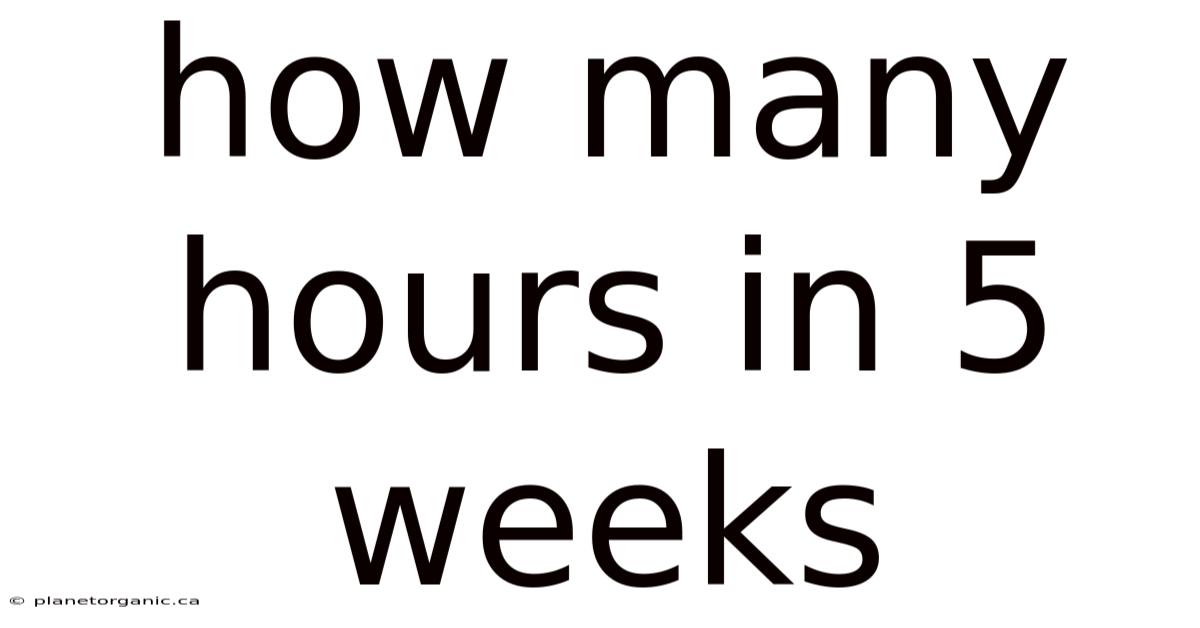 How Many Hours In 5 Weeks