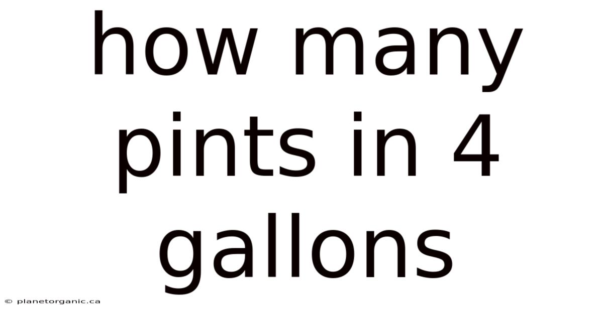 How Many Pints In 4 Gallons
