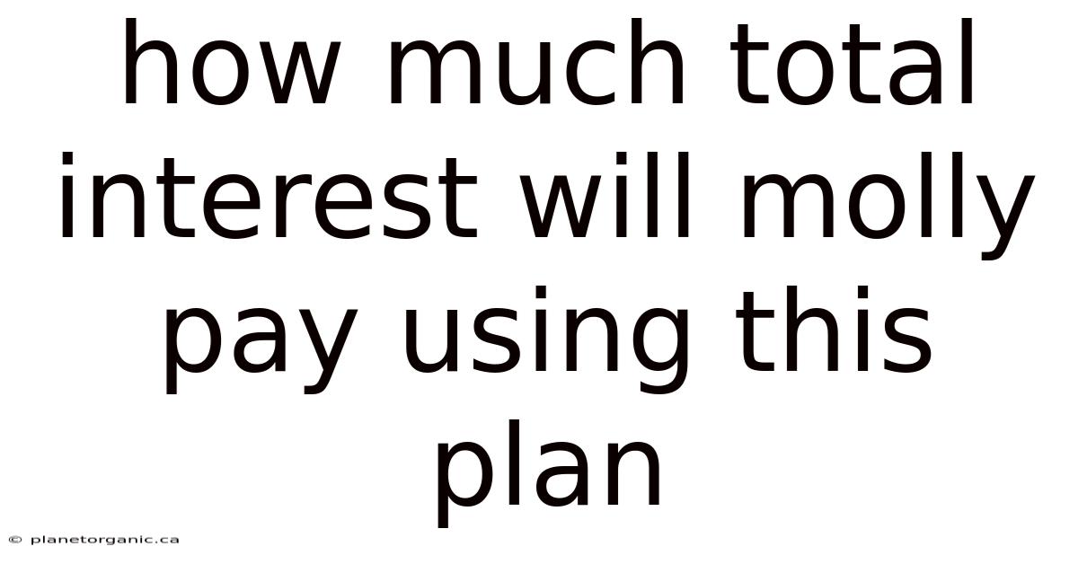 How Much Total Interest Will Molly Pay Using This Plan