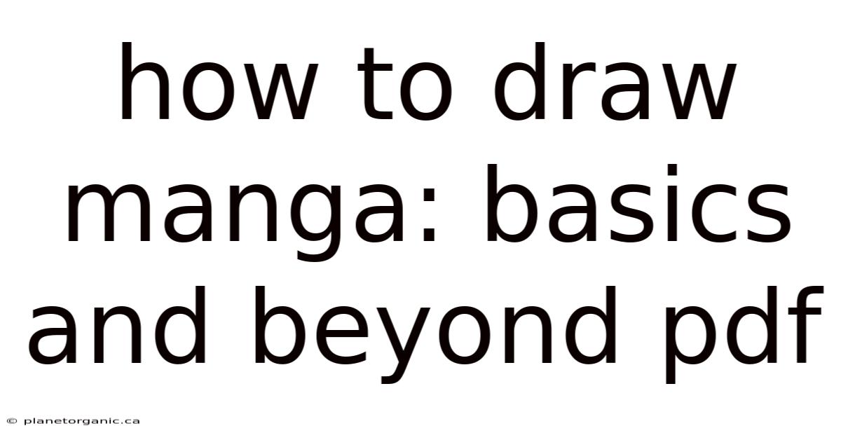 How To Draw Manga: Basics And Beyond Pdf