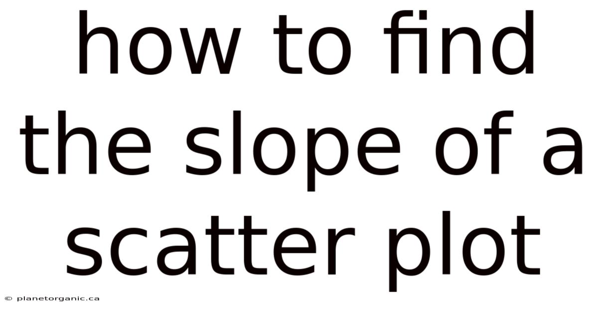How To Find The Slope Of A Scatter Plot