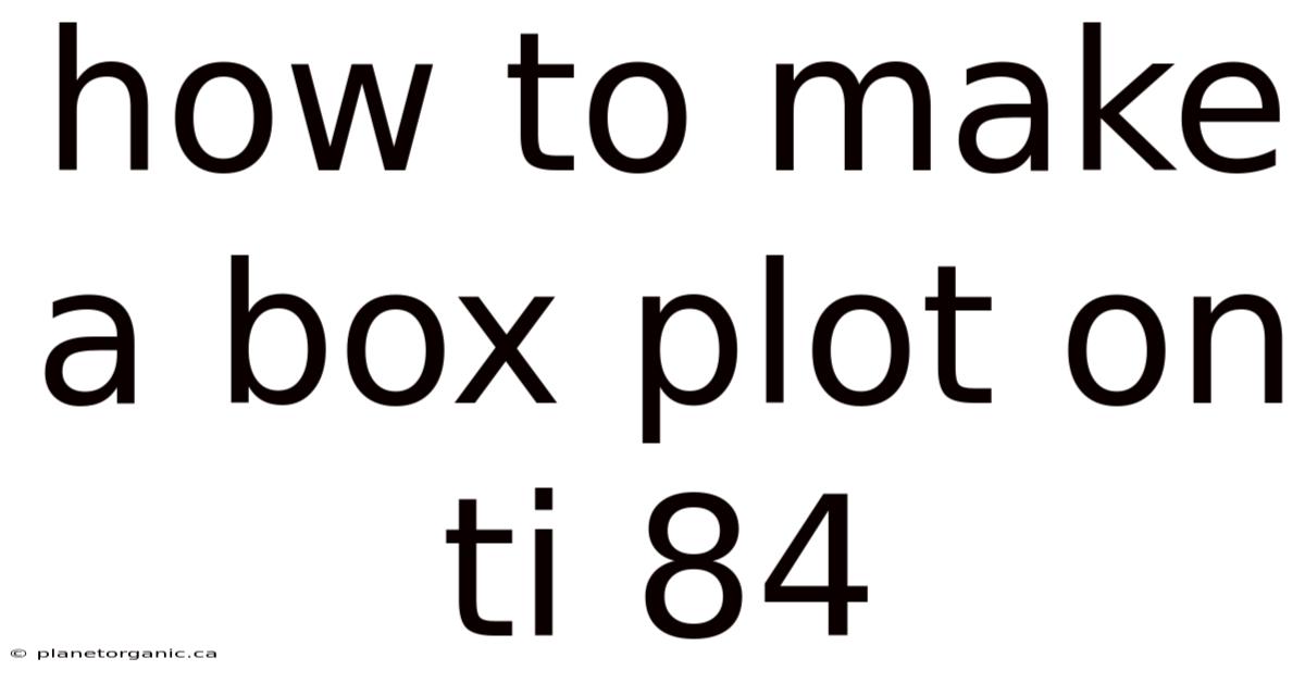 How To Make A Box Plot On Ti 84