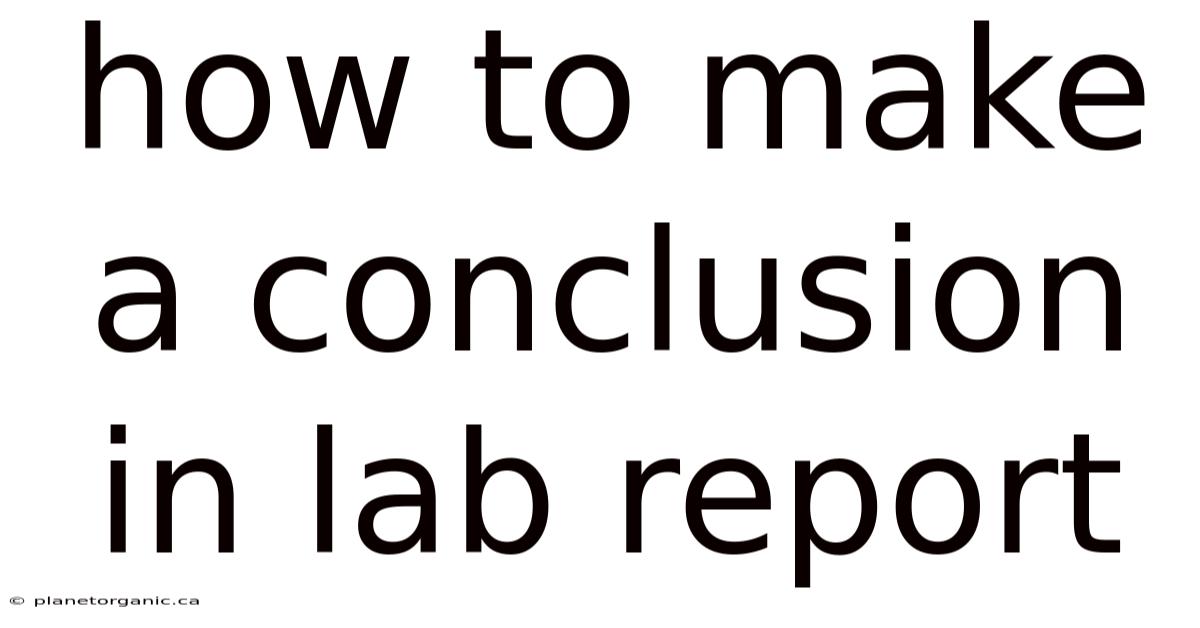How To Make A Conclusion In Lab Report