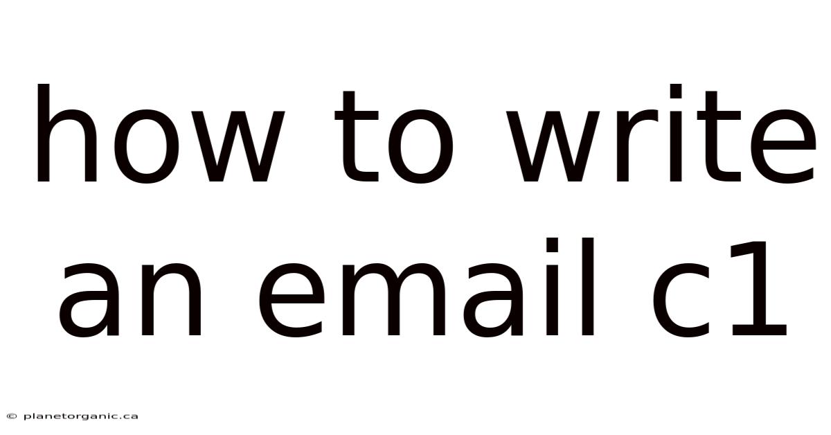 How To Write An Email C1