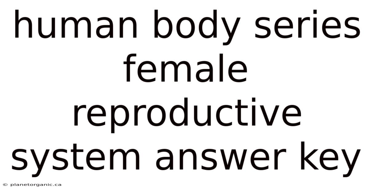 Human Body Series Female Reproductive System Answer Key