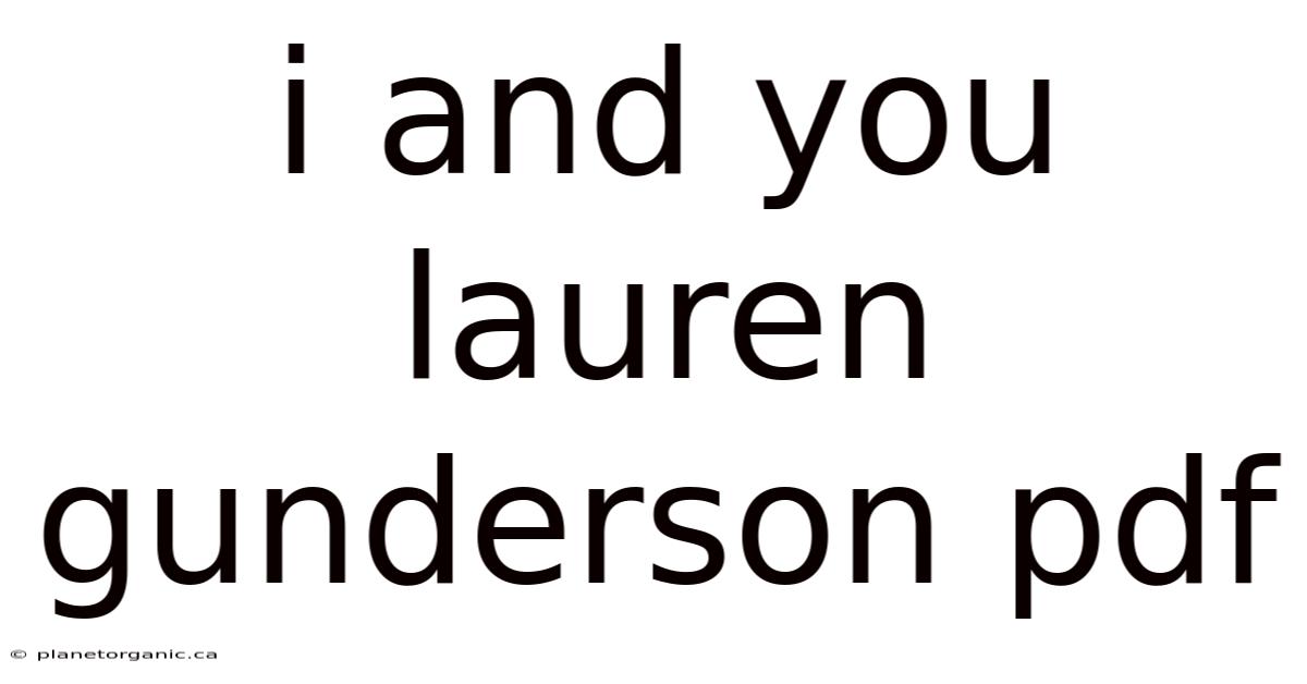 I And You Lauren Gunderson Pdf