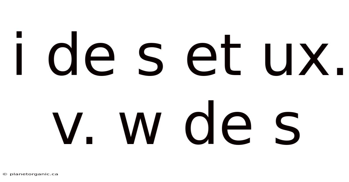 I De S Et Ux. V. W De S