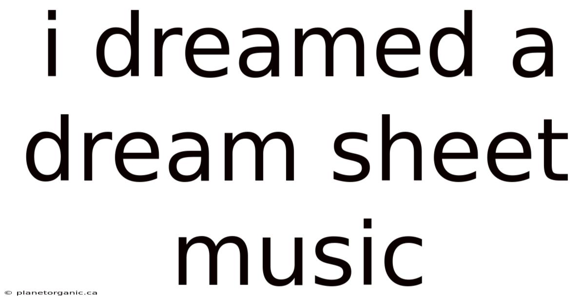 I Dreamed A Dream Sheet Music
