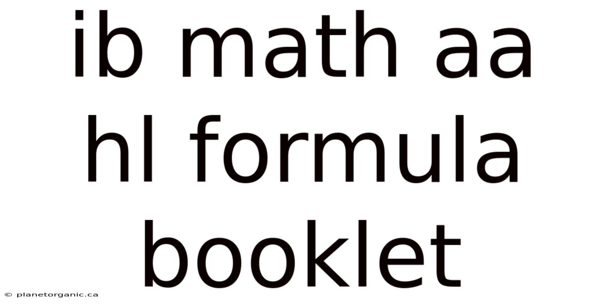 Ib Math Aa Hl Formula Booklet