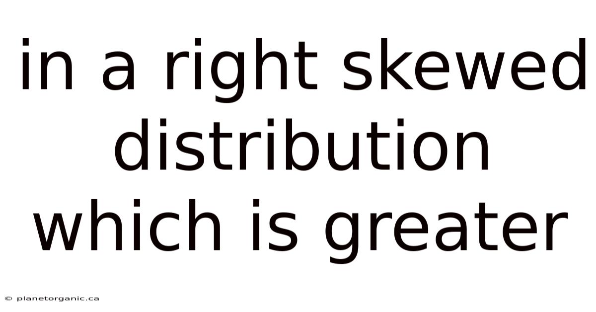 In A Right Skewed Distribution Which Is Greater