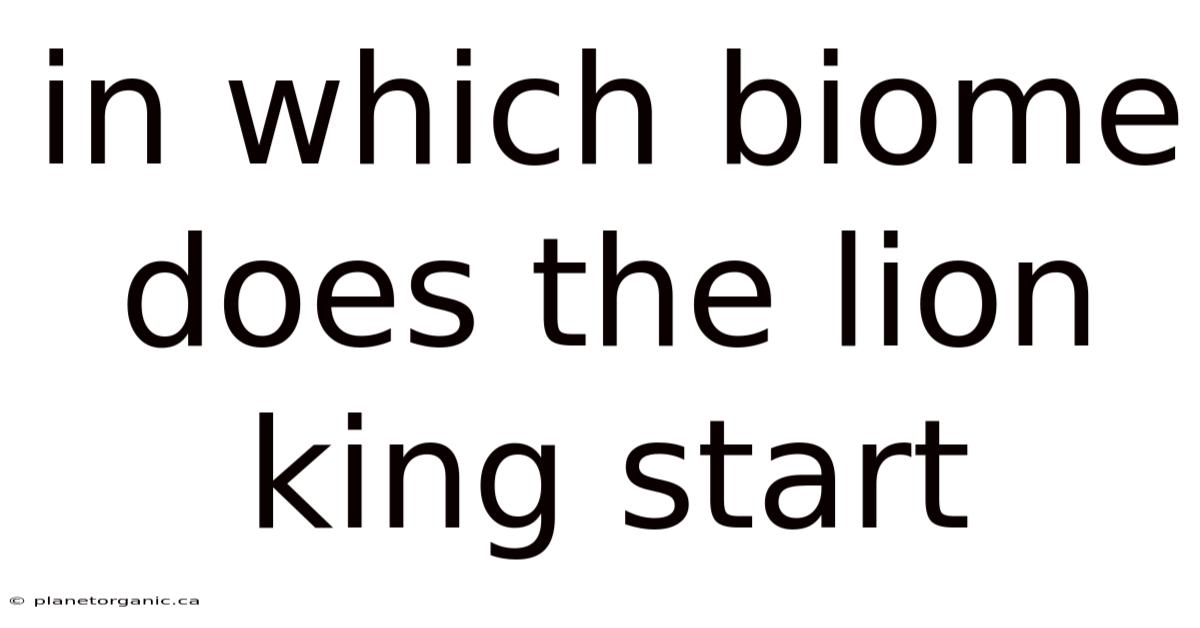 In Which Biome Does The Lion King Start