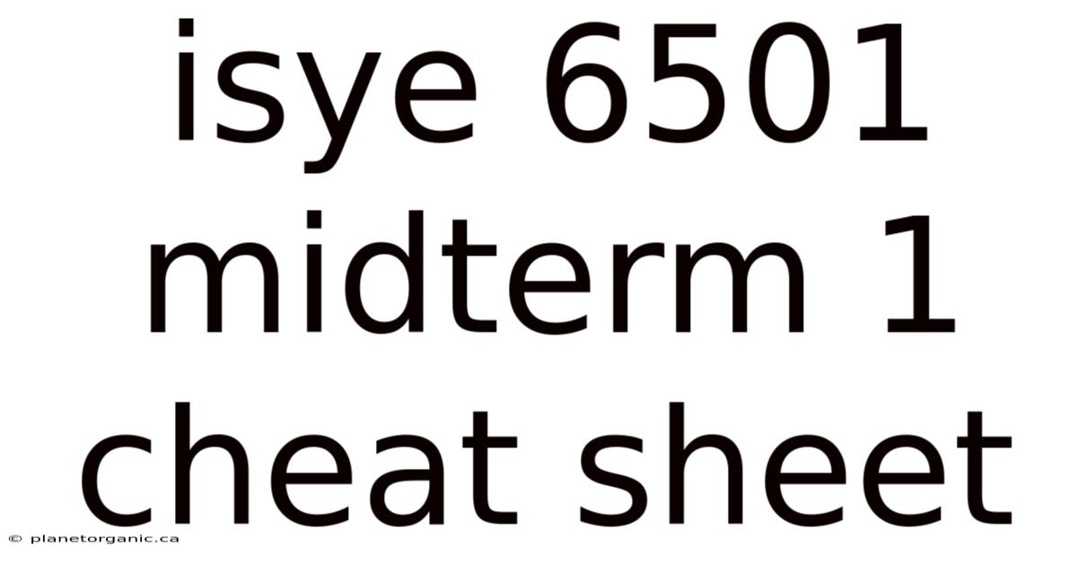 Isye 6501 Midterm 1 Cheat Sheet