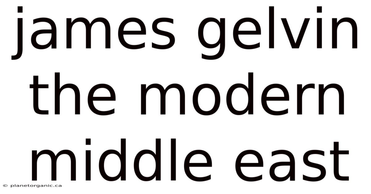 James Gelvin The Modern Middle East
