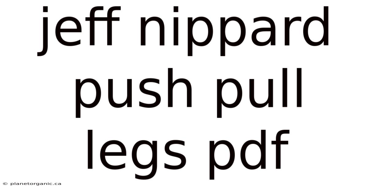 Jeff Nippard Push Pull Legs Pdf
