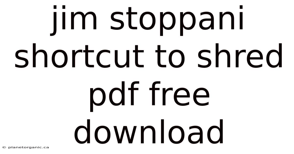 Jim Stoppani Shortcut To Shred Pdf Free Download