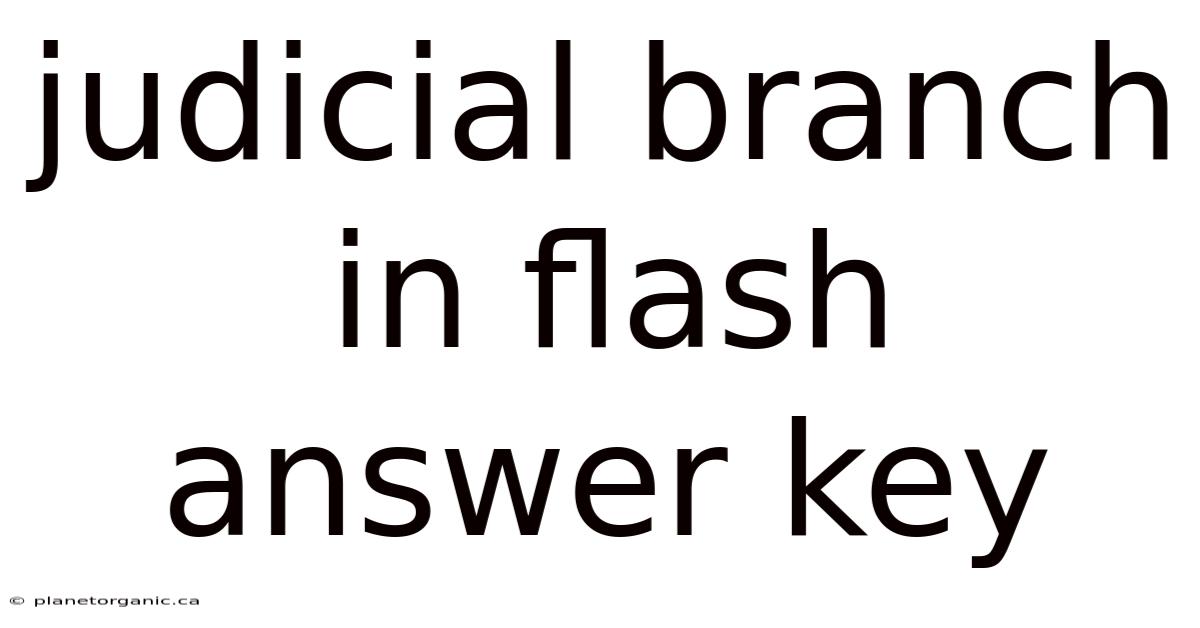 Judicial Branch In Flash Answer Key