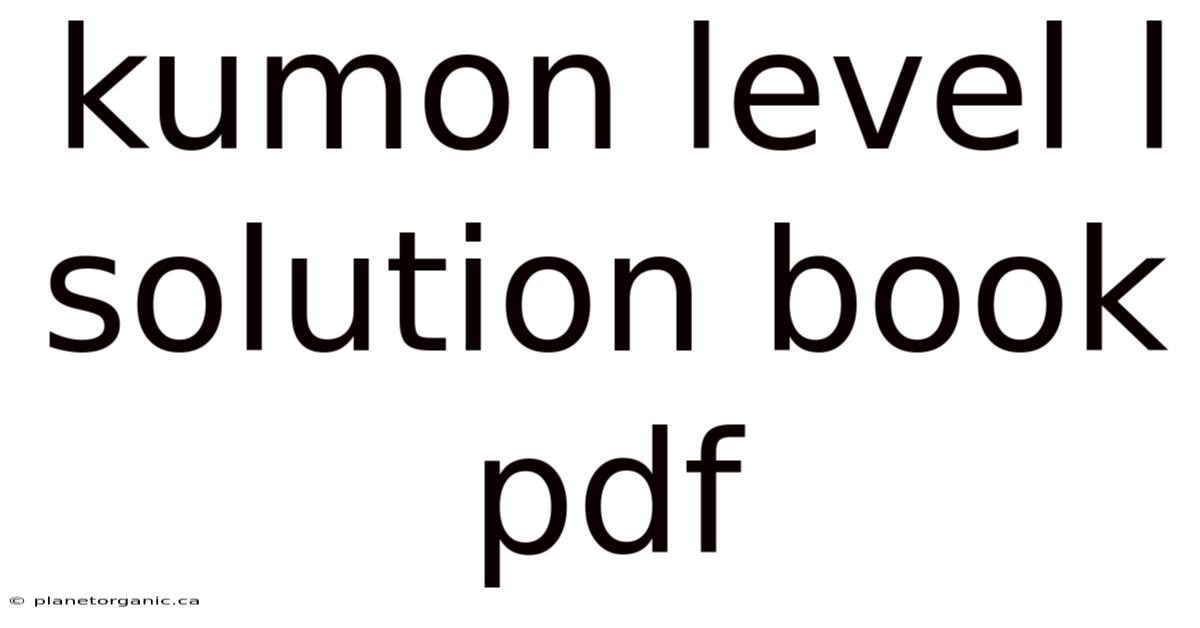 Kumon Level L Solution Book Pdf