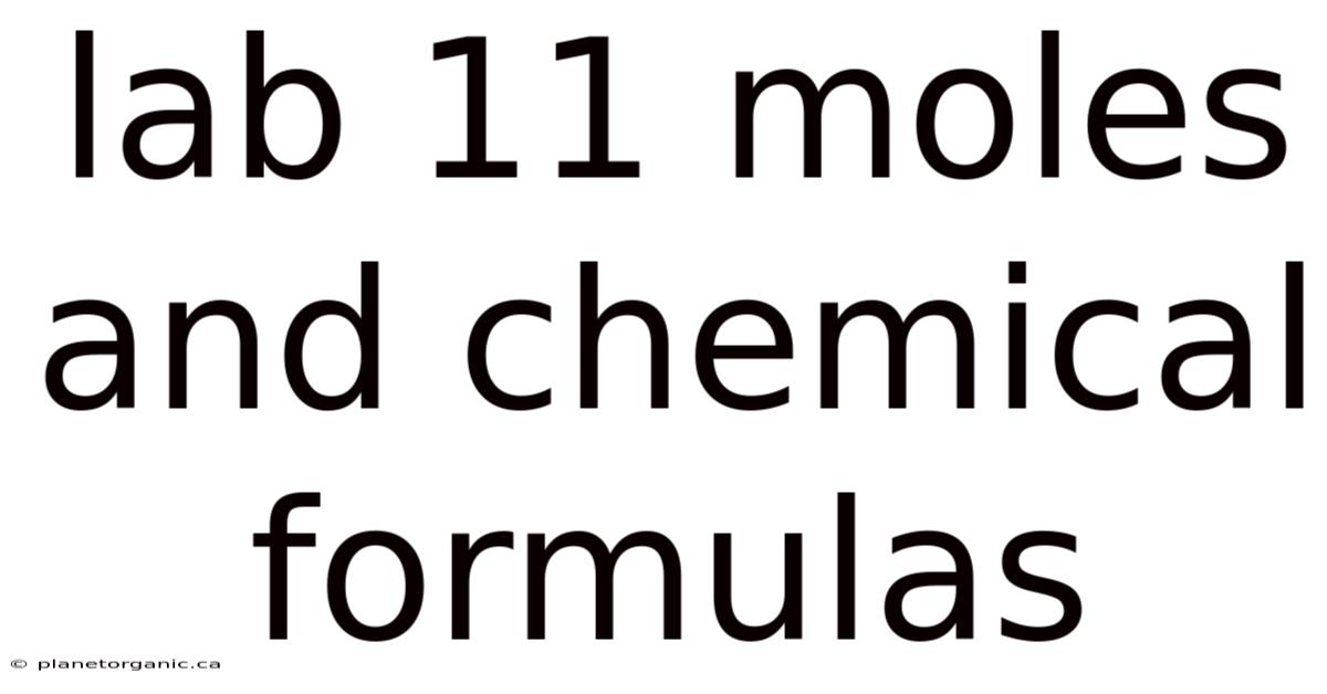 Lab 11 Moles And Chemical Formulas