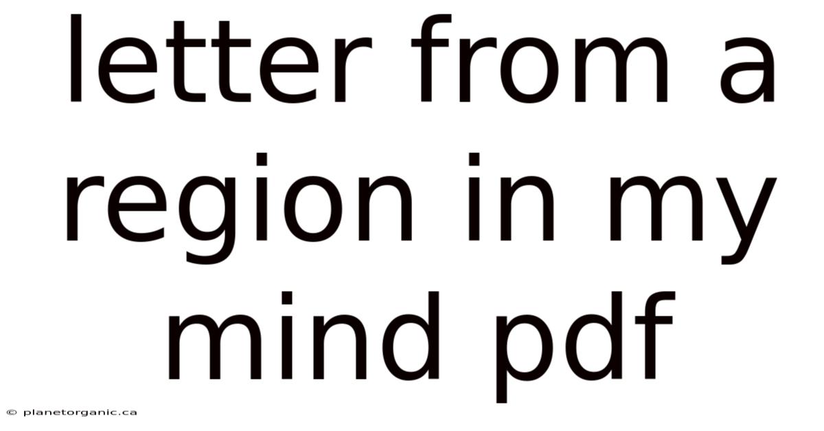 Letter From A Region In My Mind Pdf