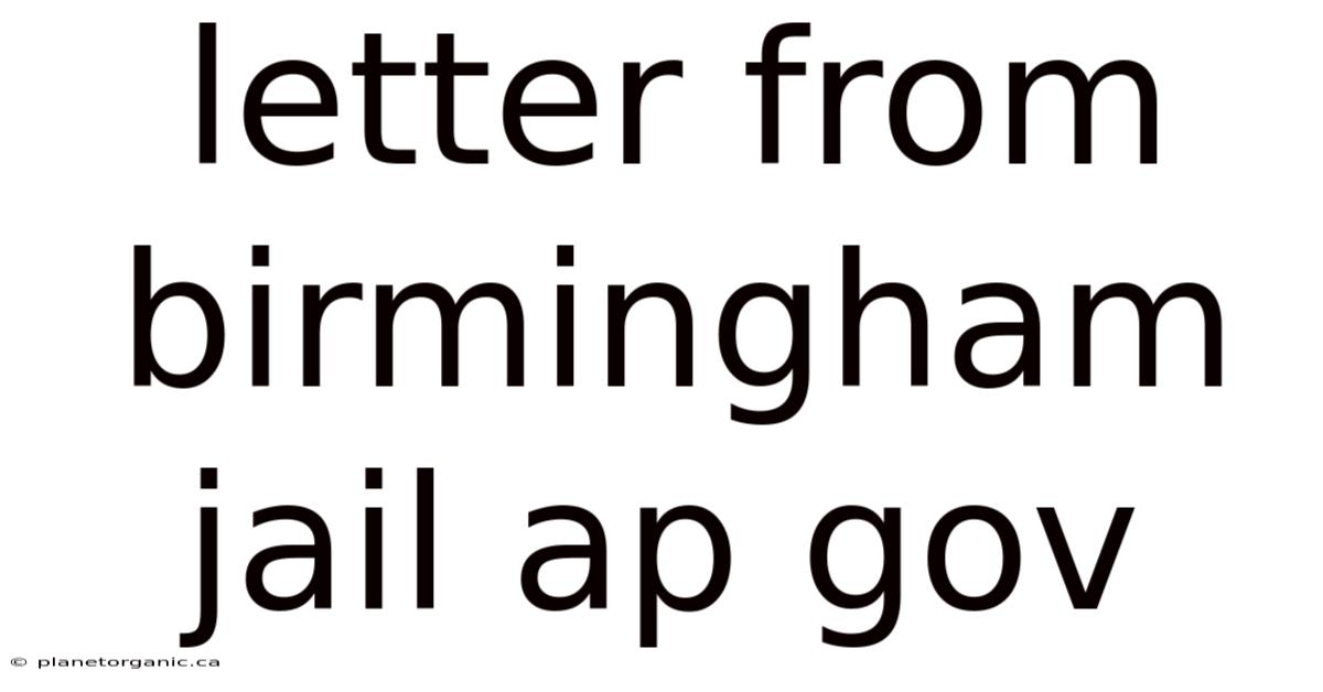 Letter From Birmingham Jail Ap Gov