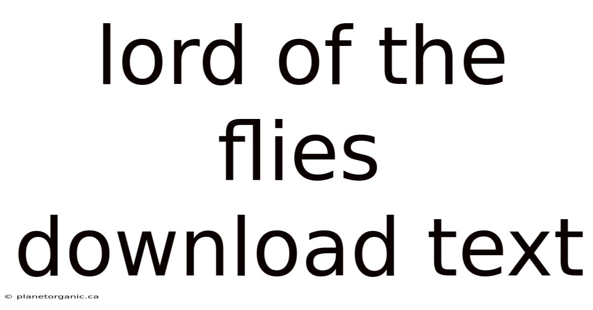 Lord Of The Flies Download Text