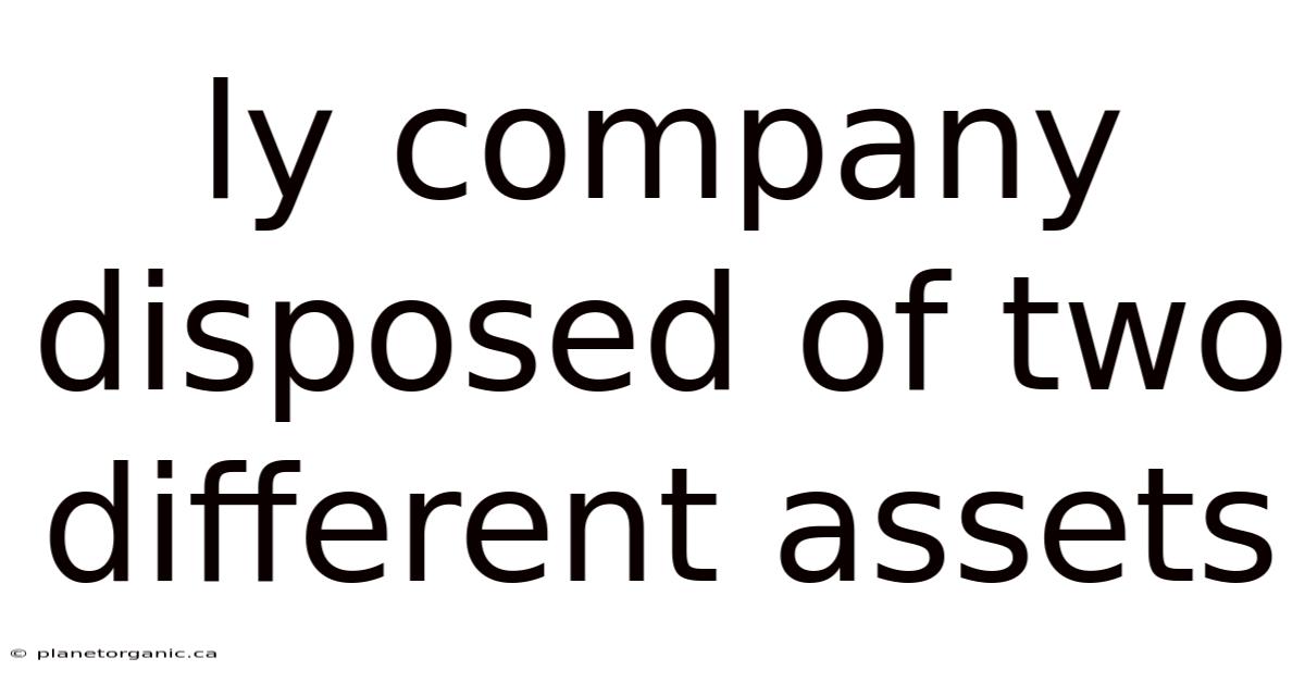 Ly Company Disposed Of Two Different Assets