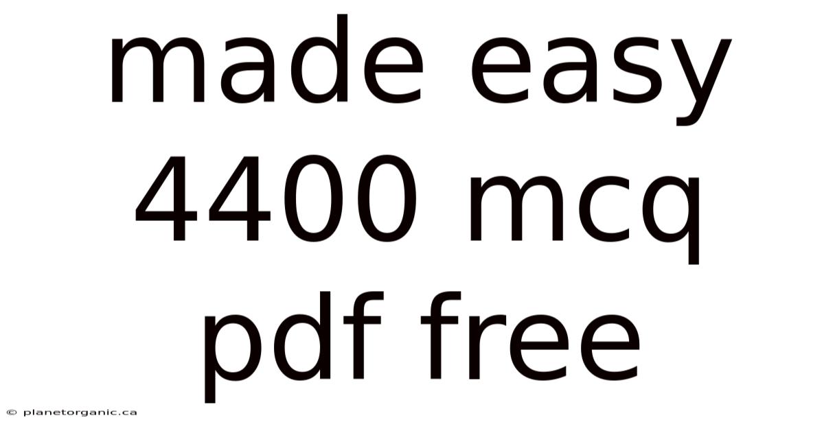 Made Easy 4400 Mcq Pdf Free