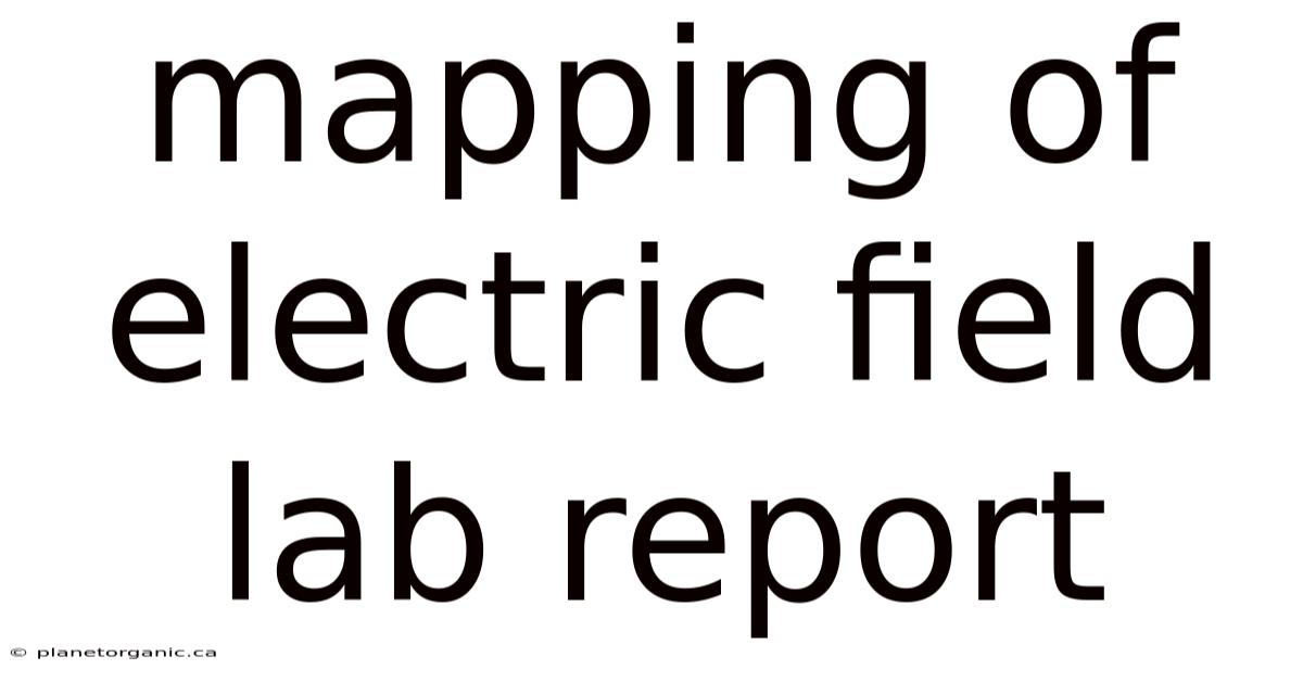 Mapping Of Electric Field Lab Report