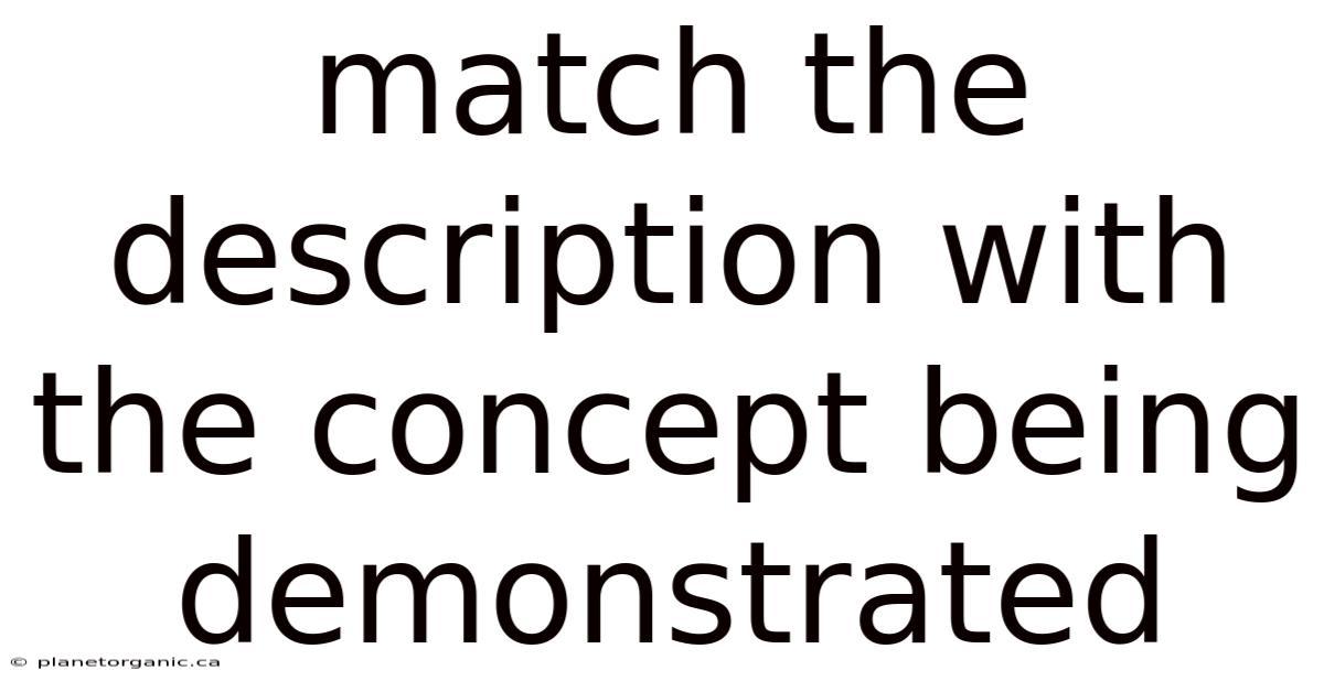 Match The Description With The Concept Being Demonstrated
