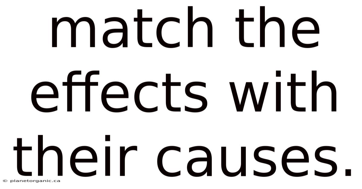 Match The Effects With Their Causes.
