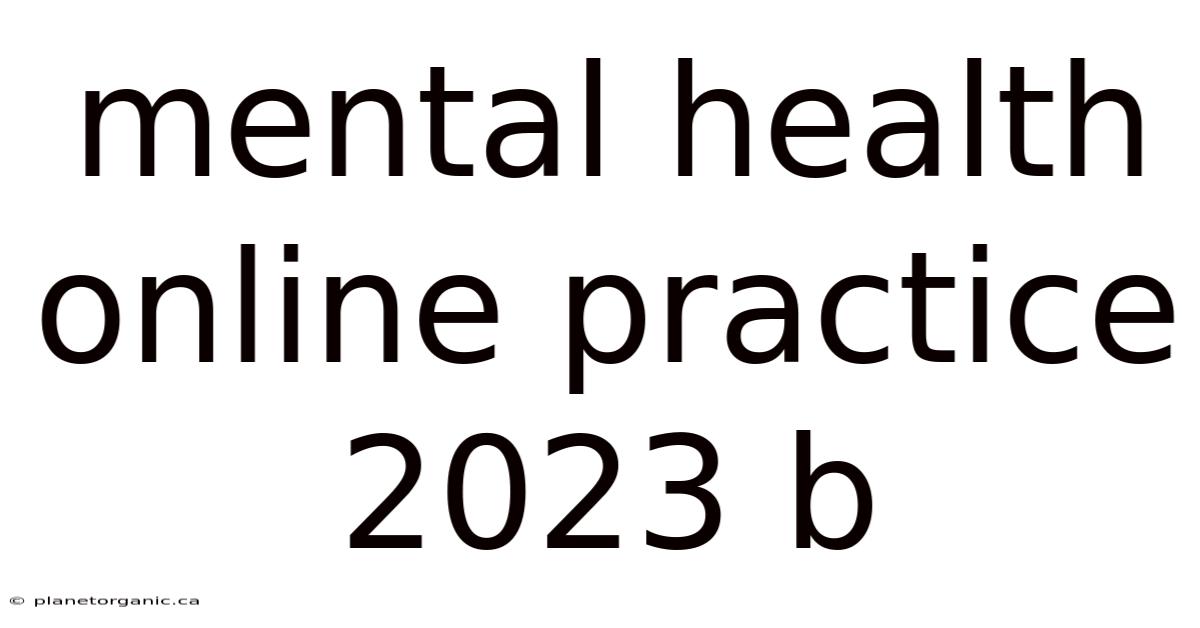 Mental Health Online Practice 2023 B
