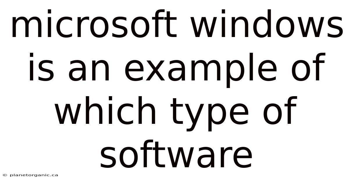 Microsoft Windows Is An Example Of Which Type Of Software