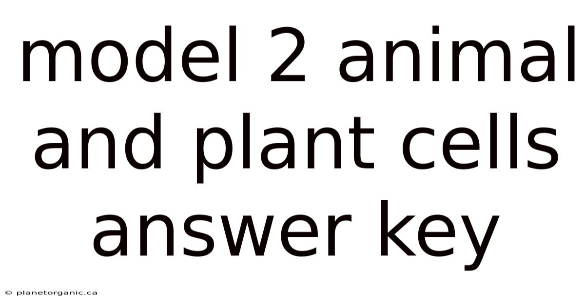 Model 2 Animal And Plant Cells Answer Key