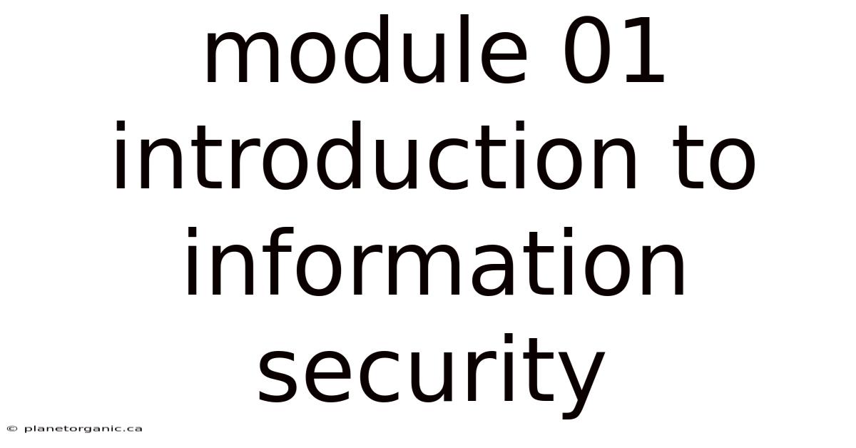Module 01 Introduction To Information Security
