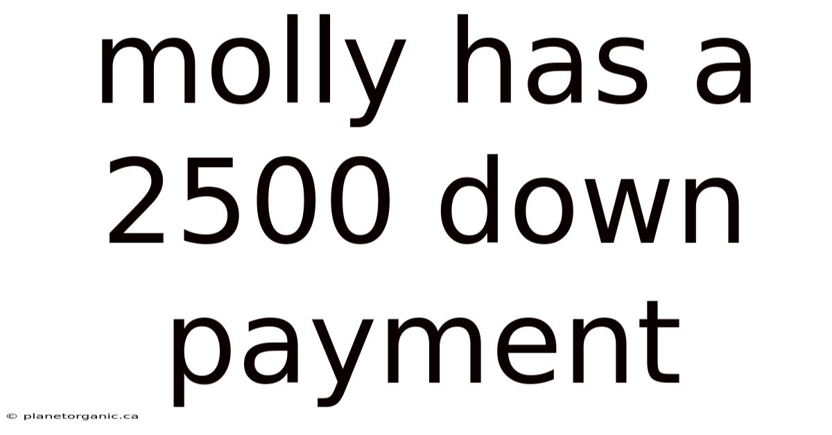 Molly Has A 2500 Down Payment