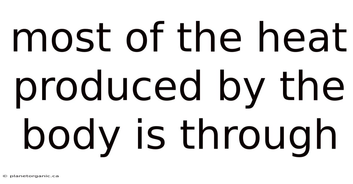 Most Of The Heat Produced By The Body Is Through