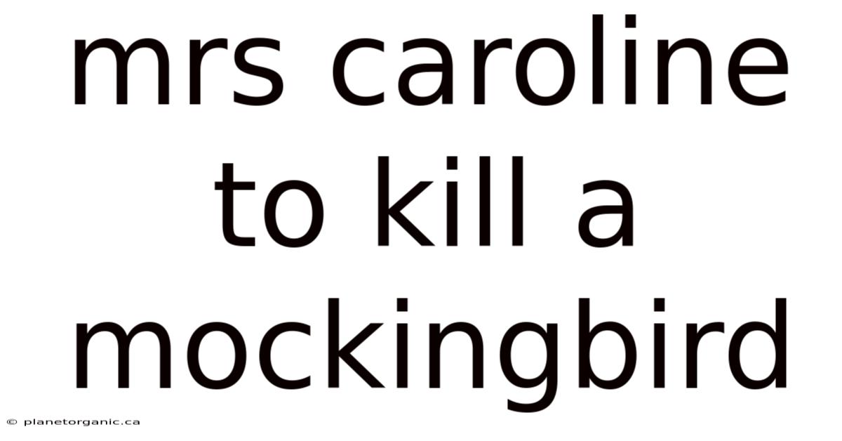 Mrs Caroline To Kill A Mockingbird