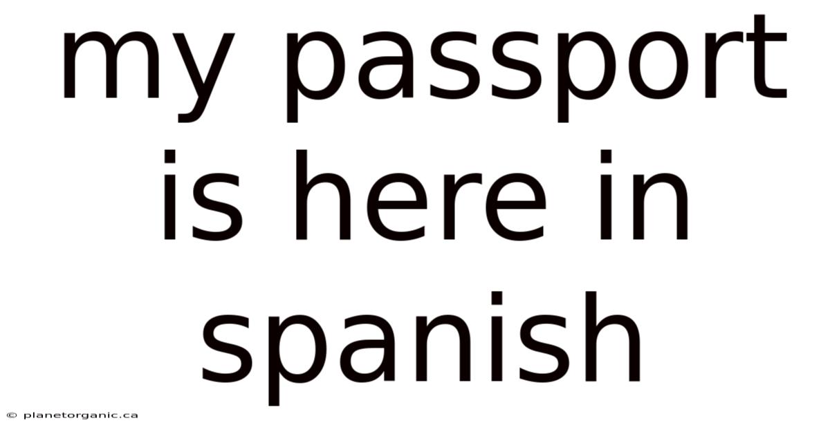 My Passport Is Here In Spanish