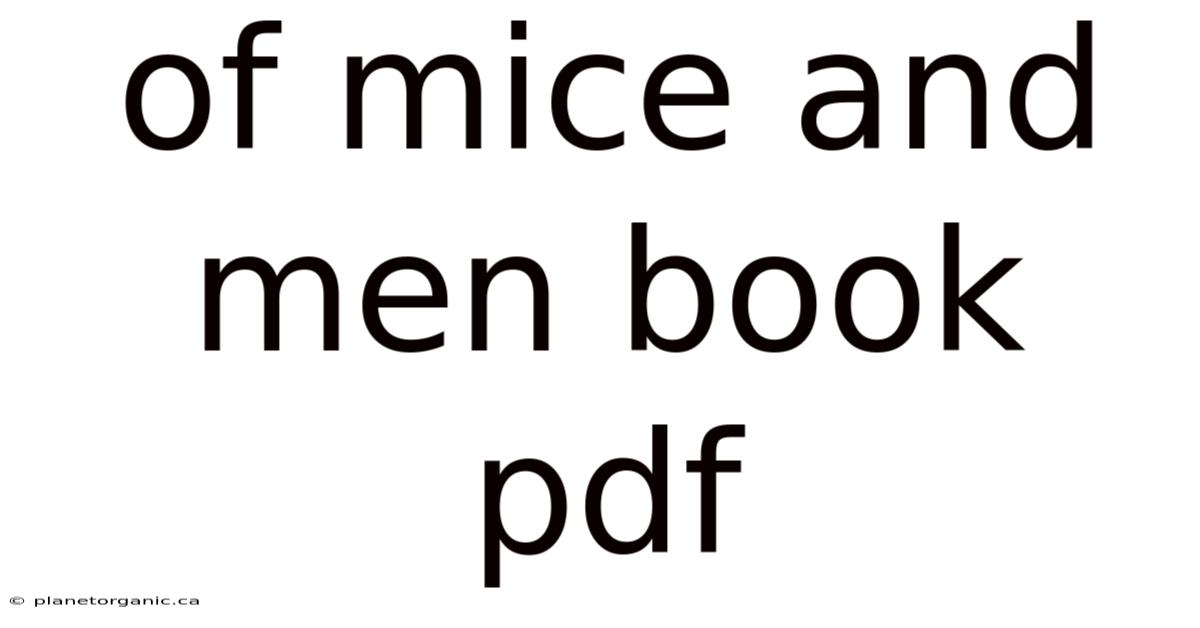 Of Mice And Men Book Pdf