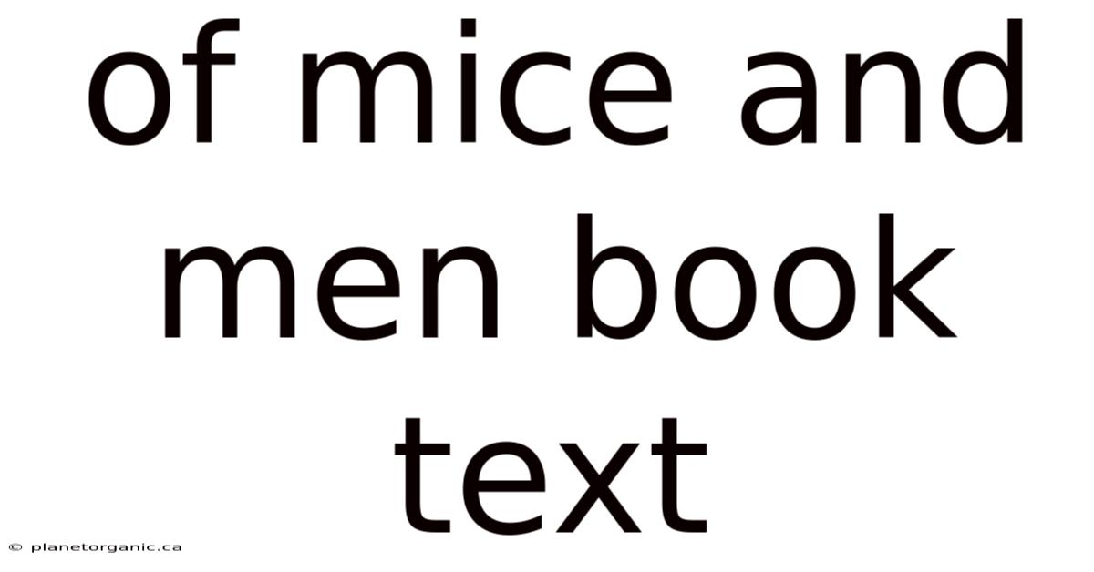 Of Mice And Men Book Text