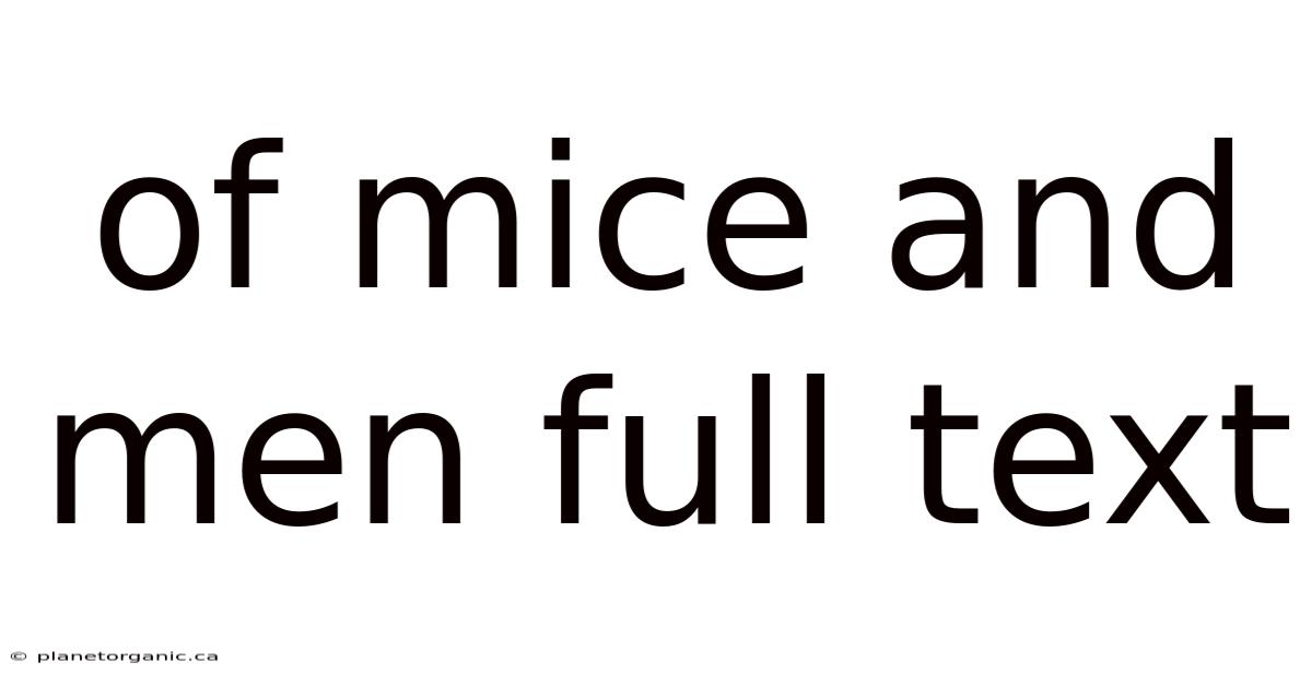 Of Mice And Men Full Text