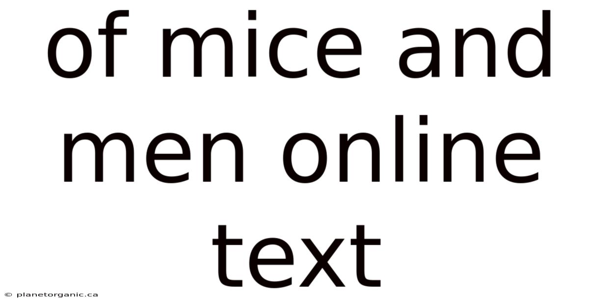 Of Mice And Men Online Text