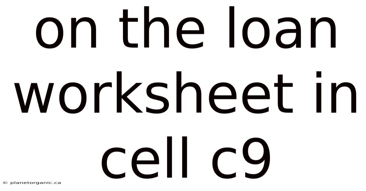 On The Loan Worksheet In Cell C9
