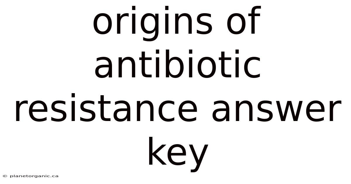 Origins Of Antibiotic Resistance Answer Key
