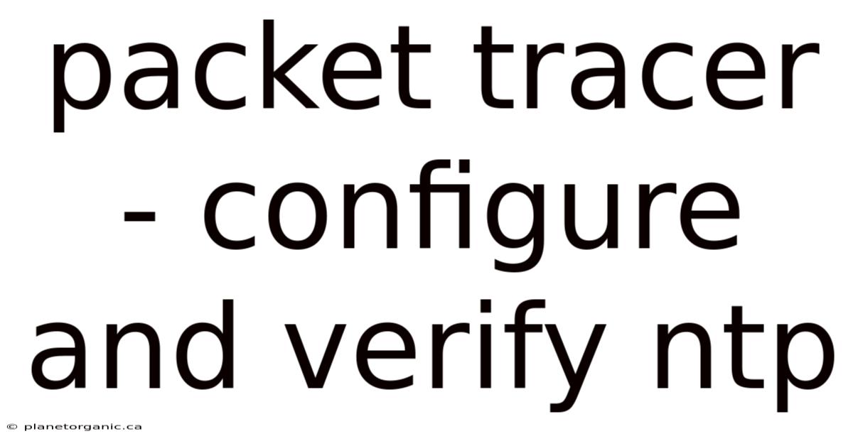 Packet Tracer - Configure And Verify Ntp