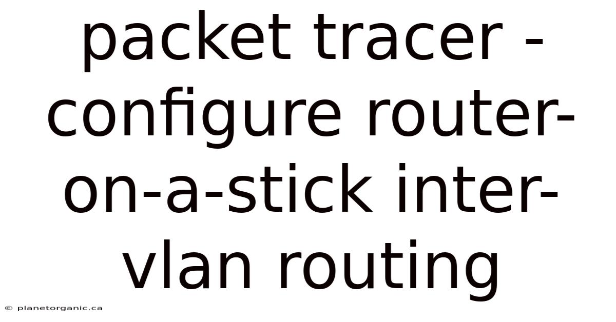 Packet Tracer - Configure Router-on-a-stick Inter-vlan Routing
