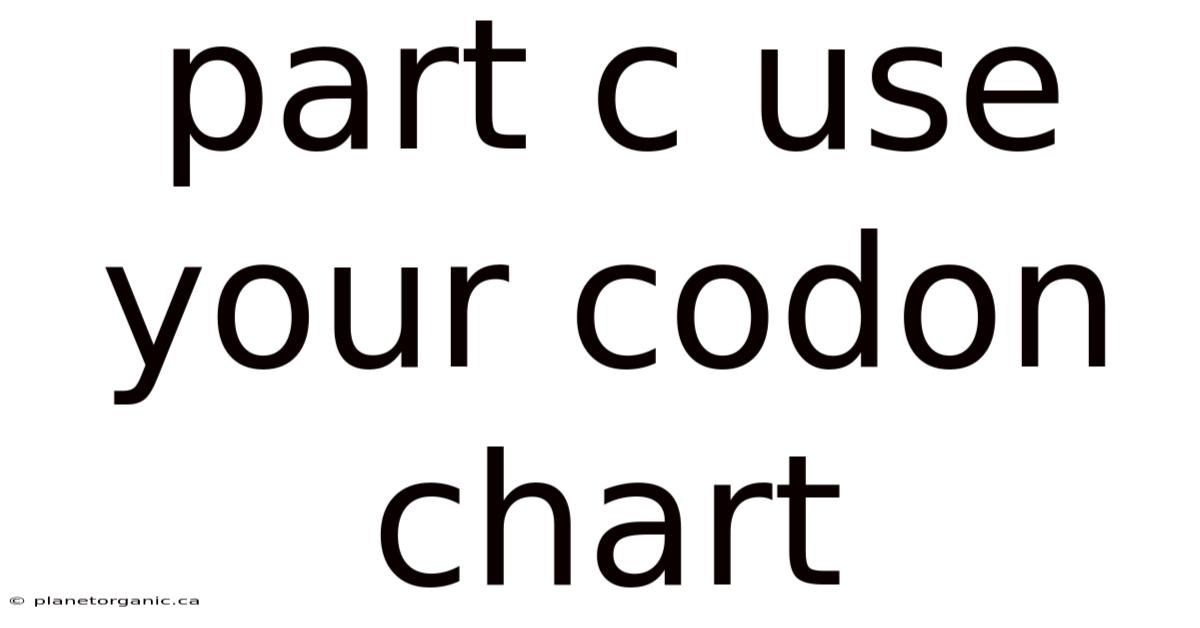Part C Use Your Codon Chart